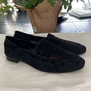 Vince Camuto, black suede loafers/flats size 8 1/2.